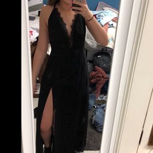 WORN ONCE Tobi long back deep neck dress